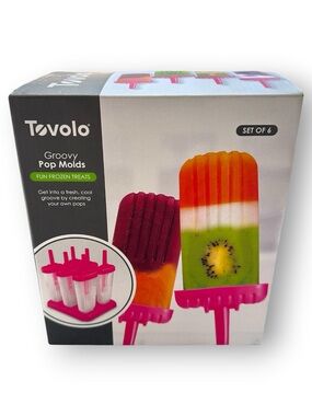 Tovolo Groovy Pop Molds - Pink (Set of 6)